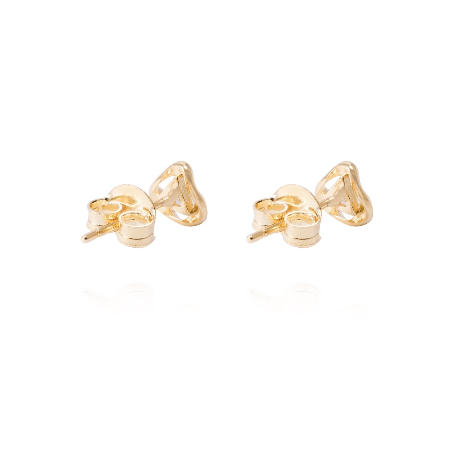 Aros de Plata Esterlina Triangulo con Circonita Revestido en Oro 18kt 3