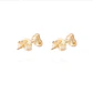 Aros de Plata Esterlina Triangulo con Circonita Revestido en Oro 18kt - Miniatura 3