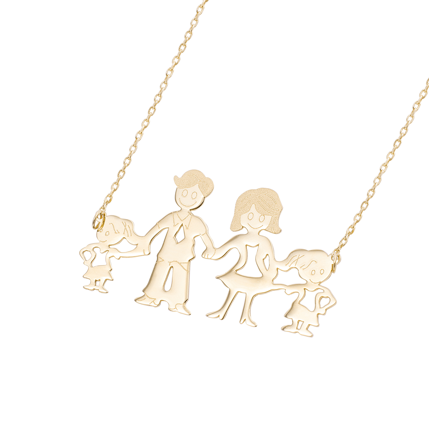 Collar de Oro de 18kt Modelo Familia 3