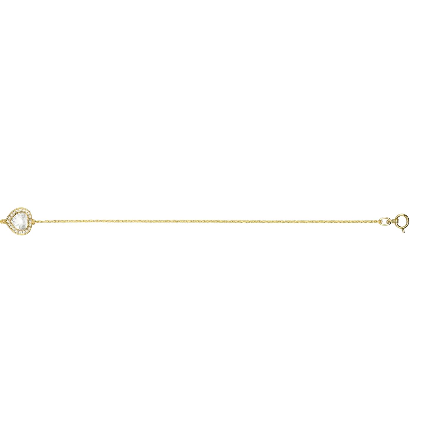 Pulsera Oro Amarillo 18kt Corazón Circonita 2