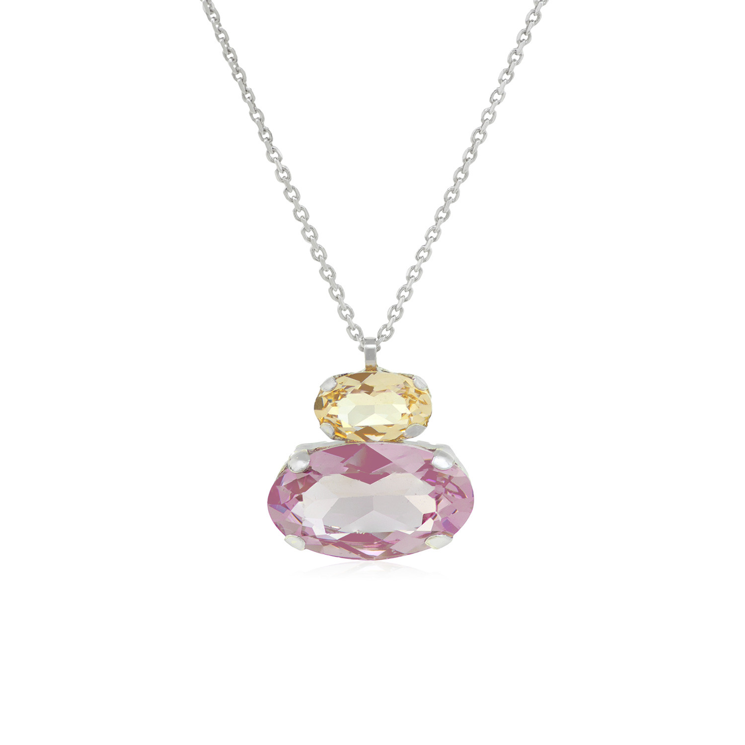Collar de Plata Esterlina 925 Doble Amatista 1