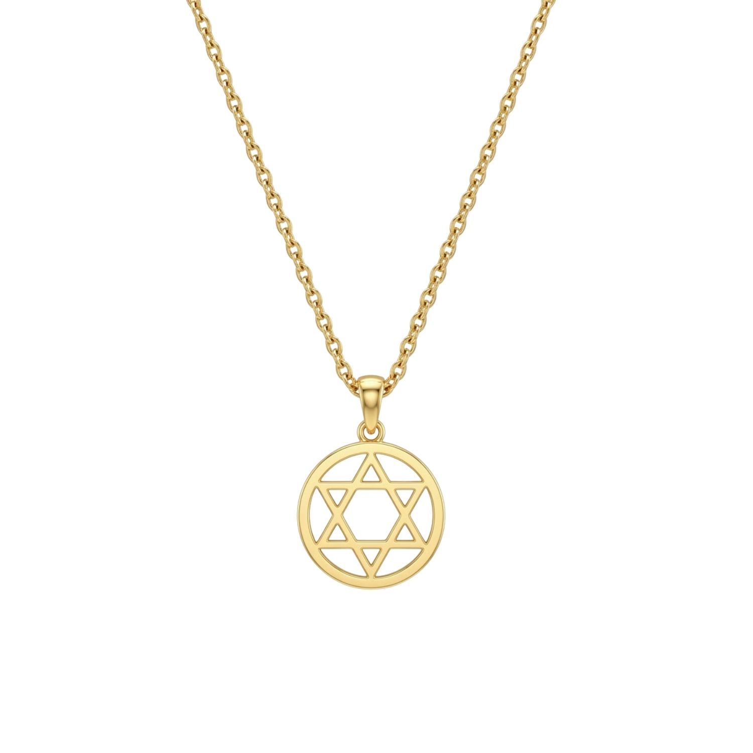 Colgante de Oro Miel 18kt Estrella David Contorno 3
