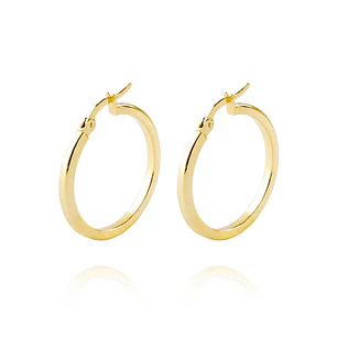 Aros de Oro 18kt Argollas Tubo de 20mm