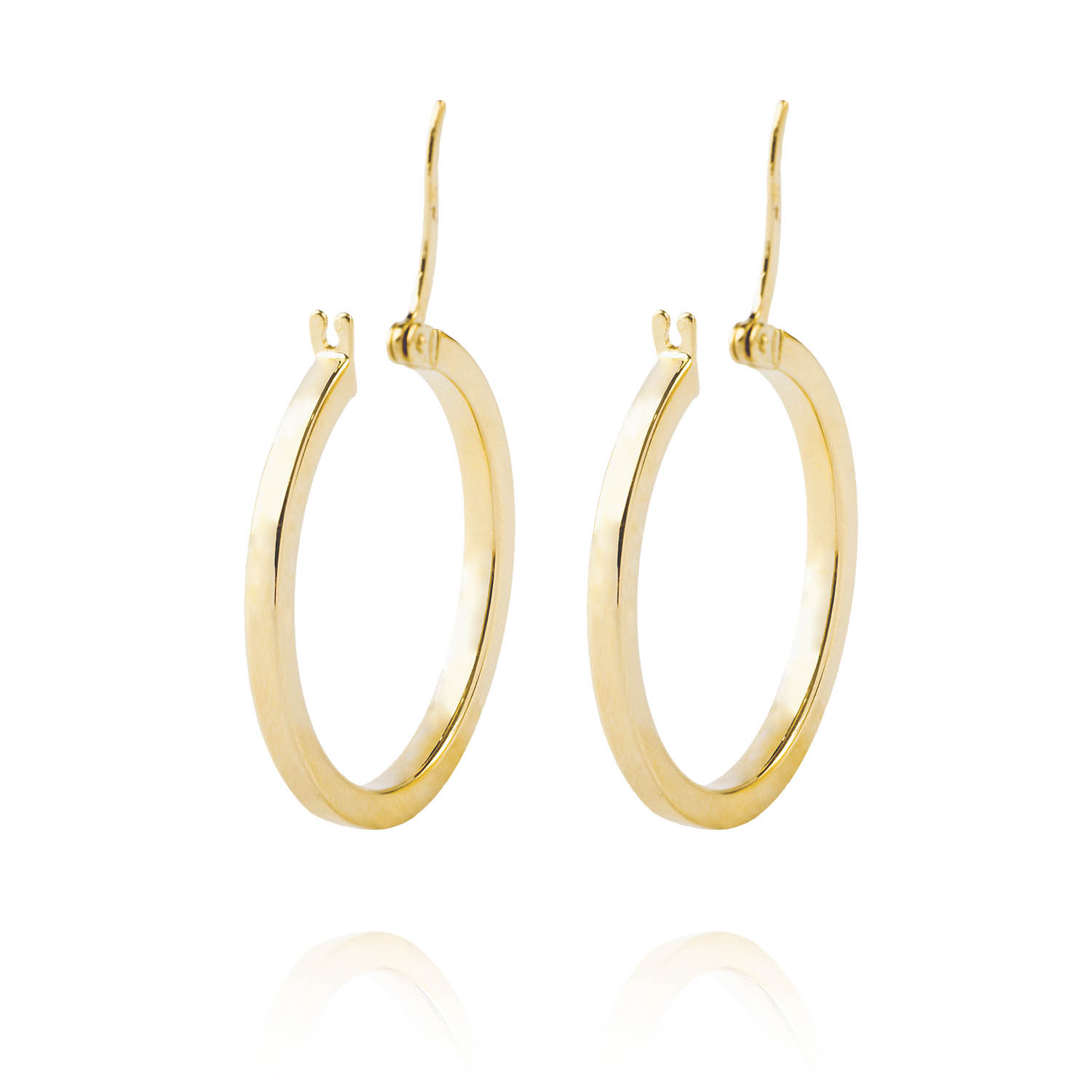 Aros de Oro 18kt Argollas Tubo de 20mm 2