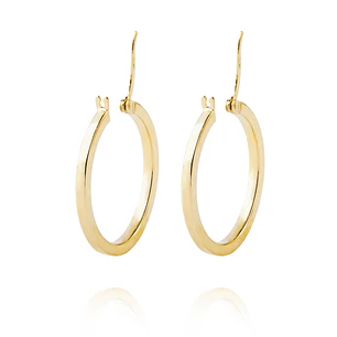Aros de Oro 18kt Argollas Tubo de 20mm