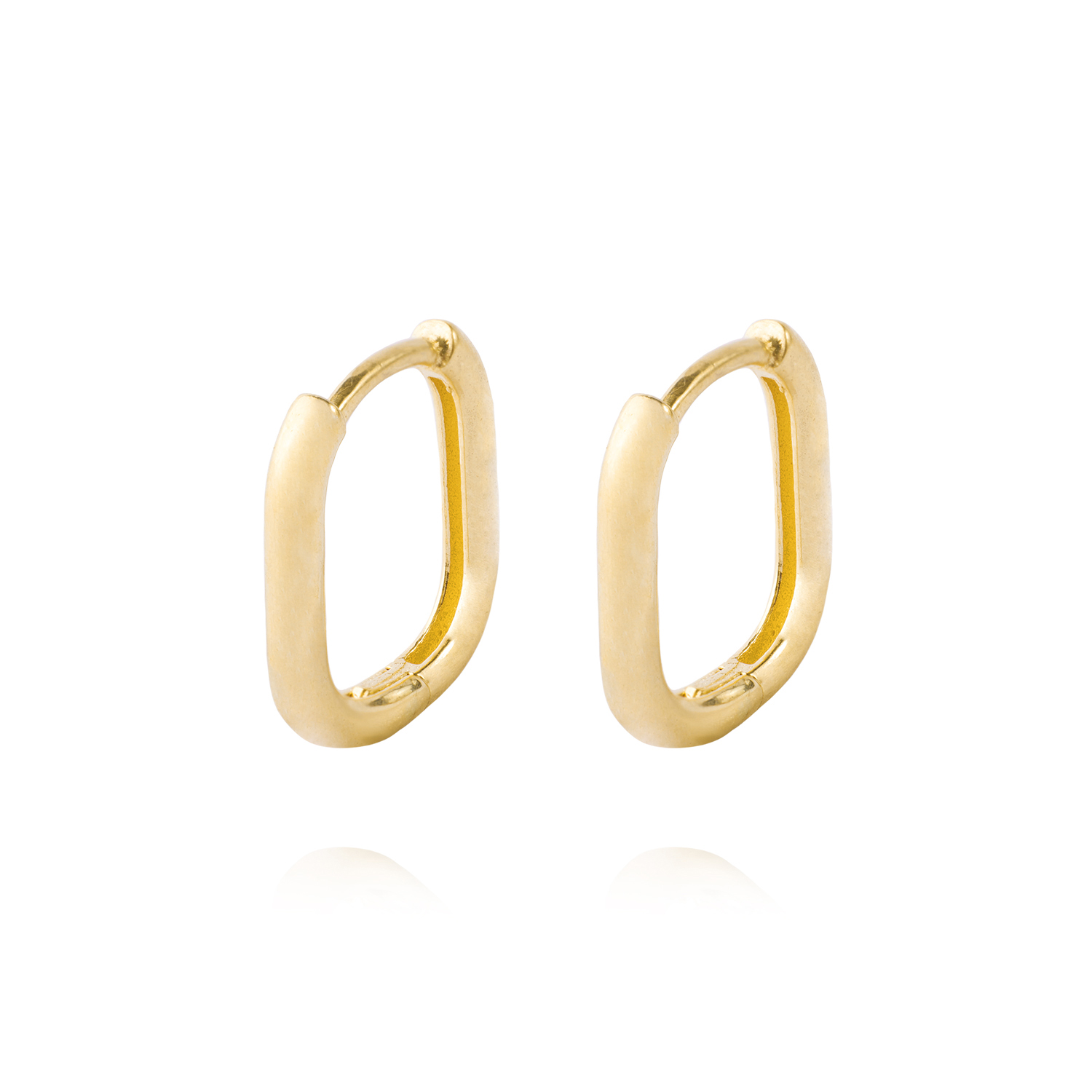 Aros de Oro 18kt Modelo Argollas Cuadradas 1