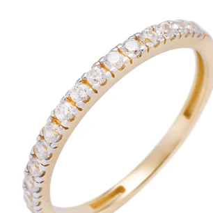 Anillo Compromiso de Oro 18Kt 12 Circonita Riel