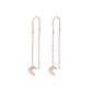 Aros Oro Miel de 18kt  Cadena Luna - Miniatura 1