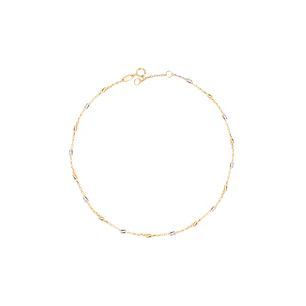 Tobillera Oro Amarillo 18kt Eslabones Tricolor