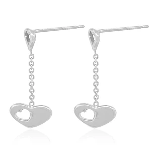 Aros de Plata Esterlina 925 Corazón Cadena