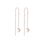 Aros Oro Miel de 18kt  Cadena Luna - Miniatura 3