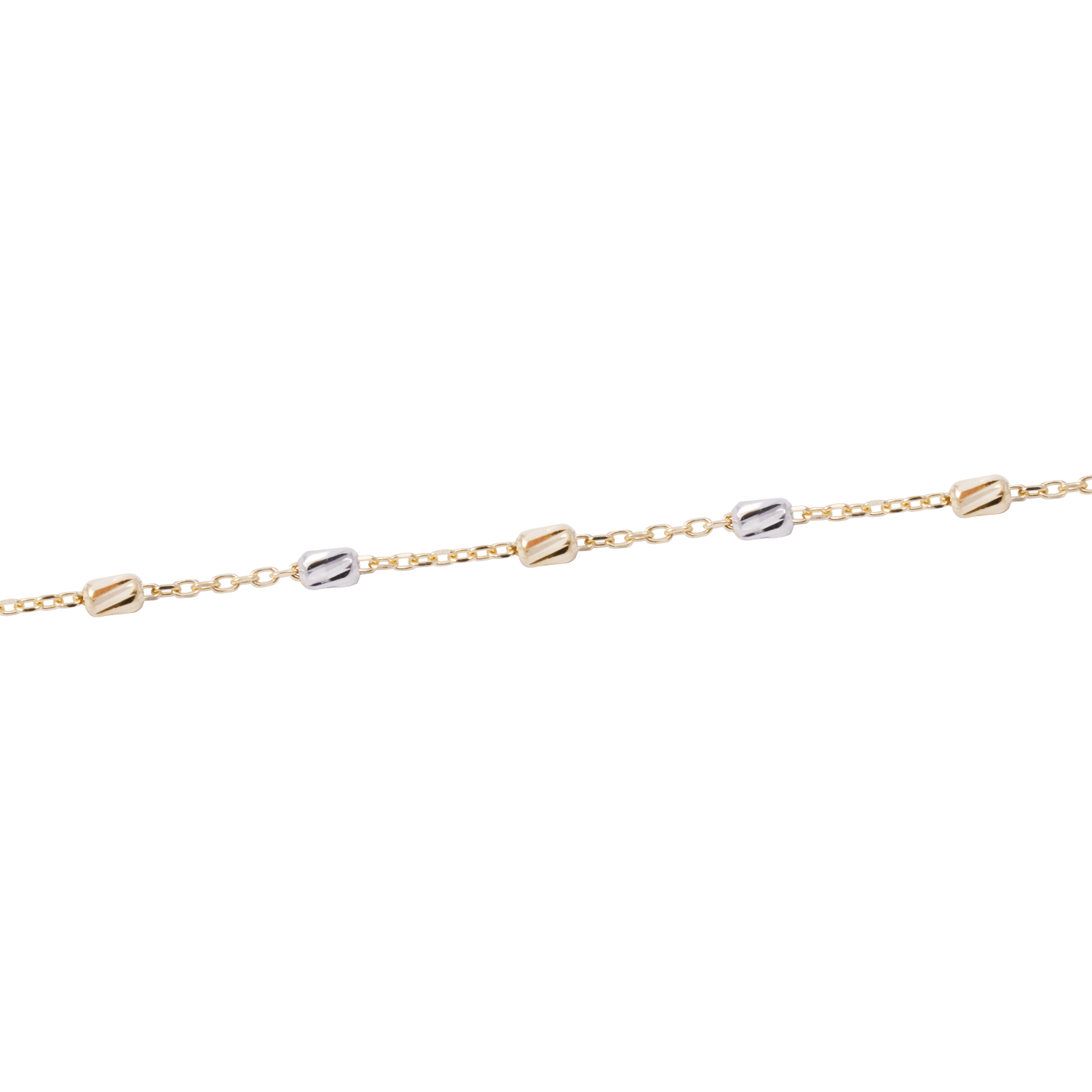 Tobillera Oro Amarillo 18kt Eslabones Tricolor 2