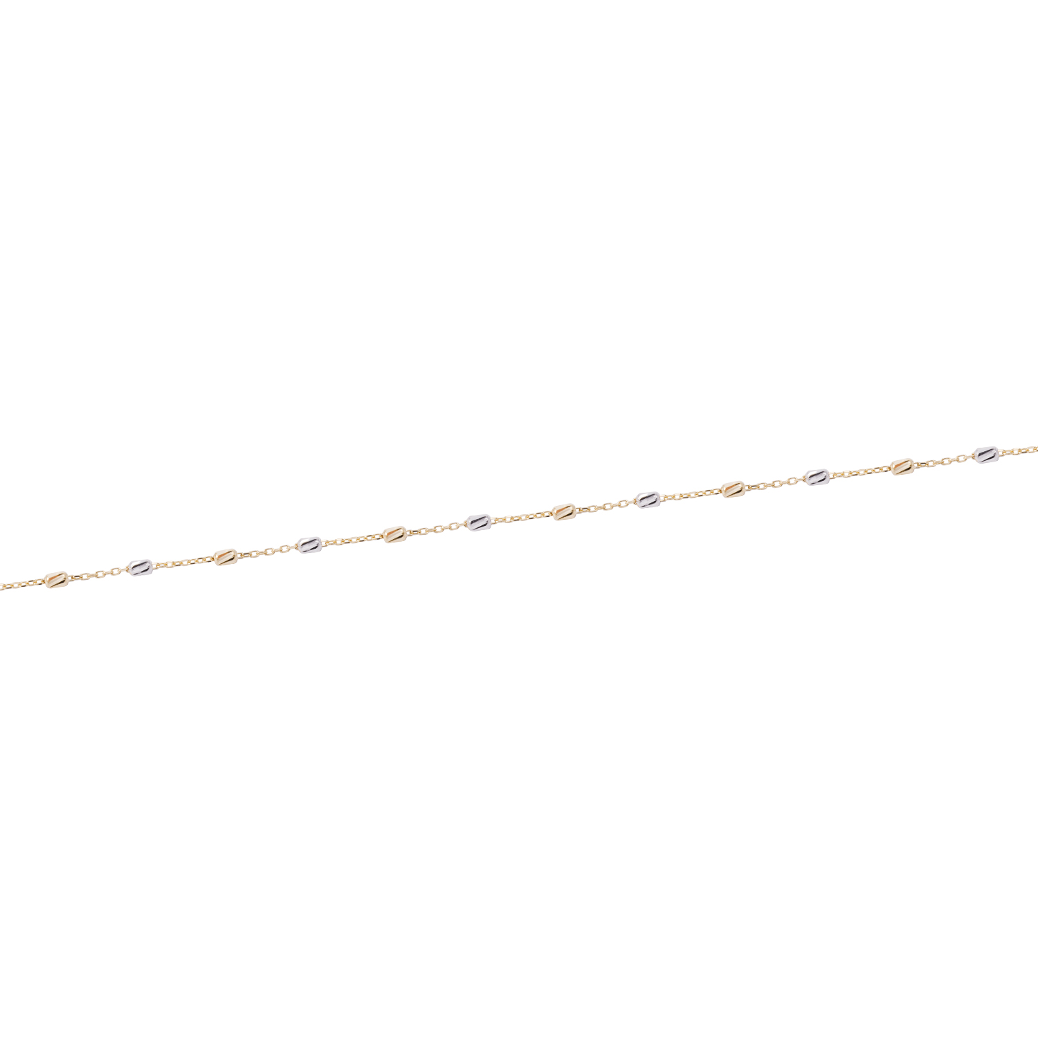 Tobillera Oro Amarillo 18kt Eslabones Tricolor 3