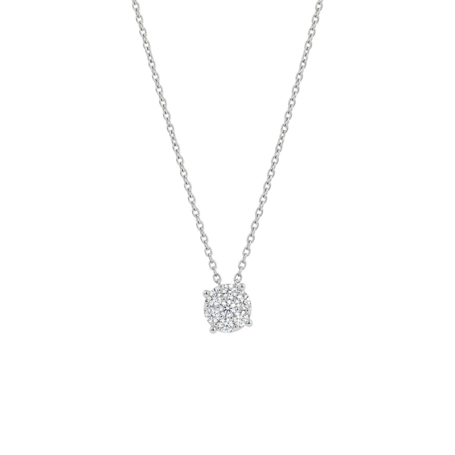 Collar Oro Blanco 18kt Punto de Luz Diamantes 31Pts 3