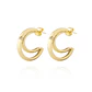 Aros de Plata Esterlina 925 Media Luna Circon Revestido en Oro 18kt - Miniatura 1