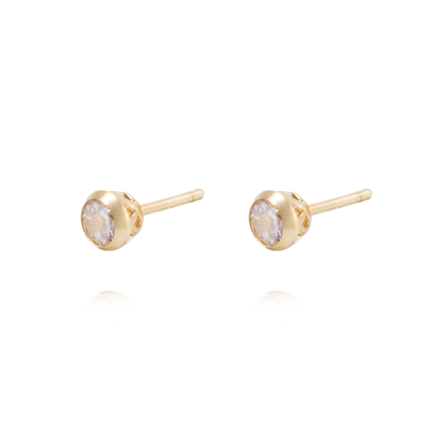 Aros de Oro 18kt Circón en bisel 2