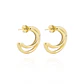 Aros de Plata Esterlina 925 Media Luna Circon Revestido en Oro 18kt - Miniatura 2