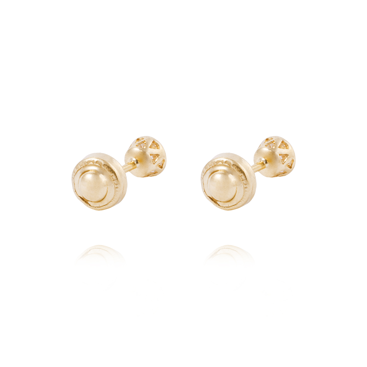 Aros de Oro 18kt Circón en bisel 3