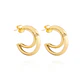 Aros de Plata Esterlina 925 Media Luna Circon Revestido en Oro 18kt - Miniatura 3