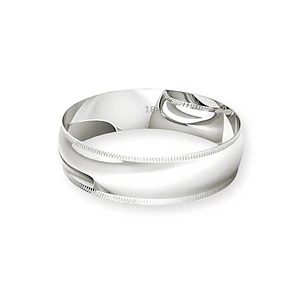 Argolla Matrimonio de Oro Blanco 18kt Inglés Alejandrina de 5,0mm