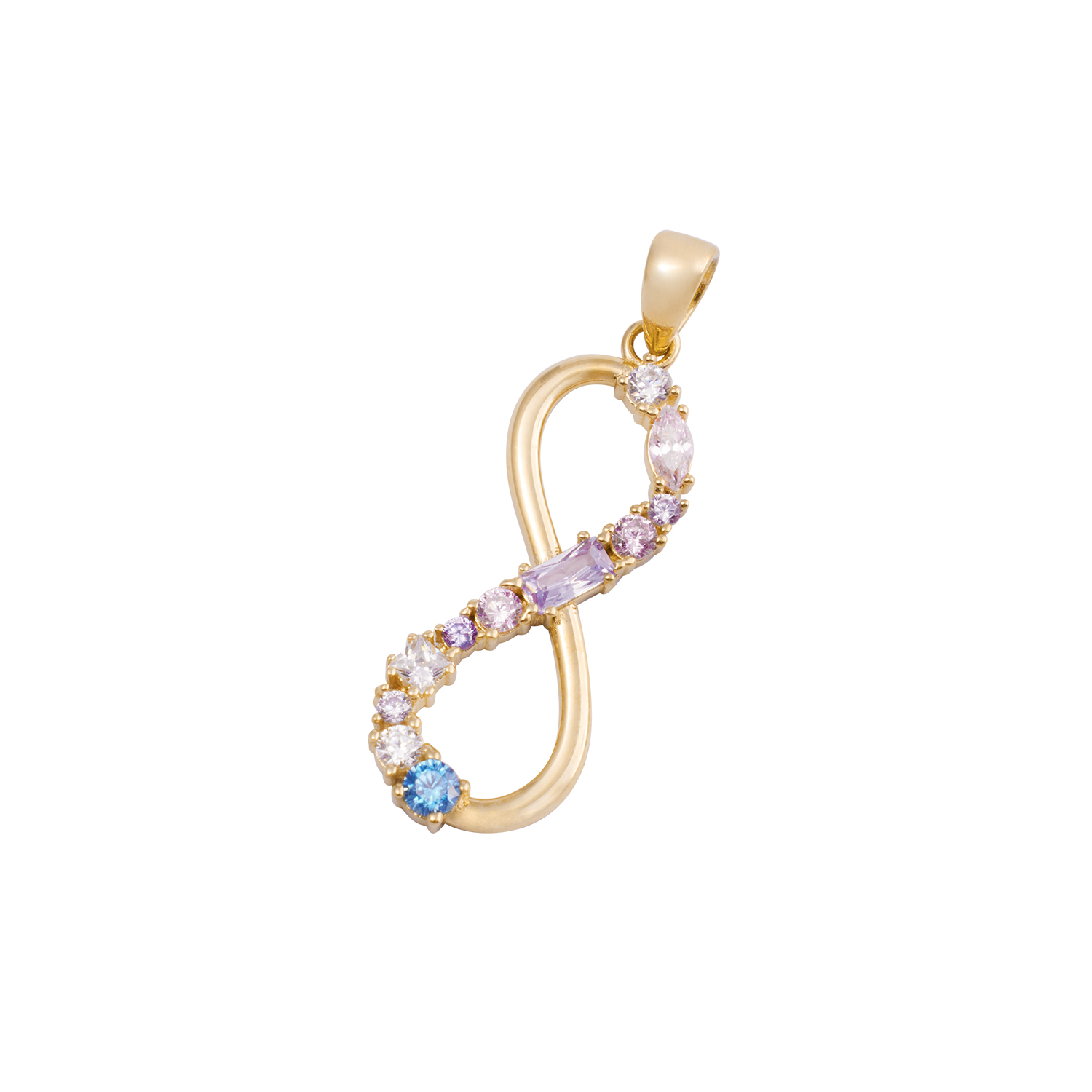 Colgante de Oro 18kt Infinito con Circonitas de Colores 1