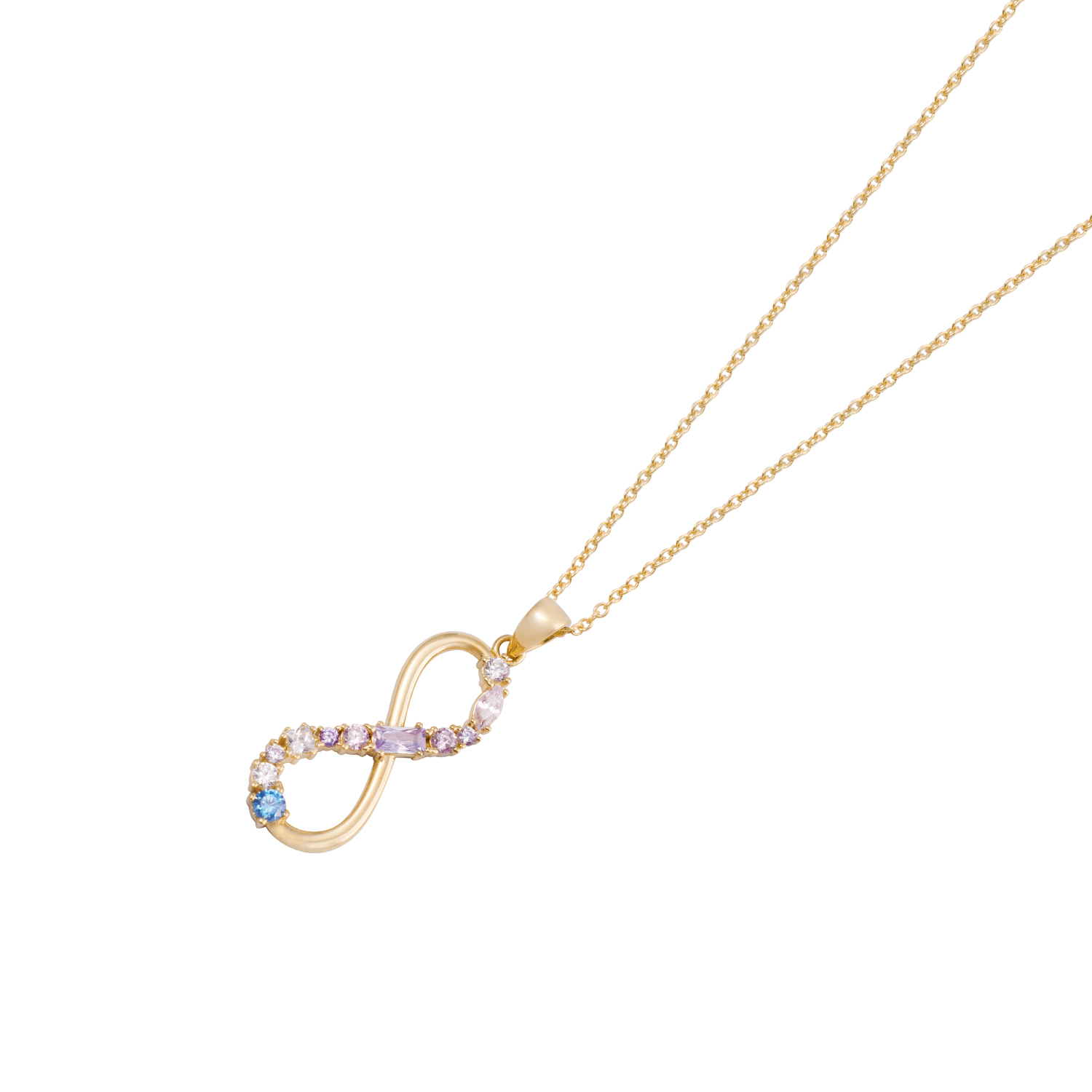 Colgante de Oro 18kt Infinito con Circonitas de Colores 2