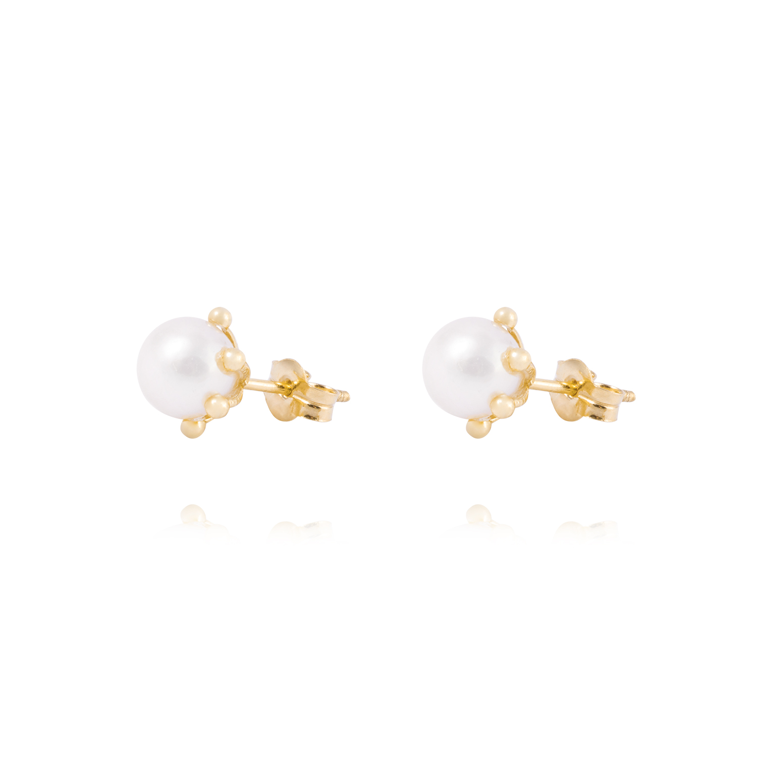 Aros de Oro 18kt PC Perla 6 Grifas 6,0mm 1