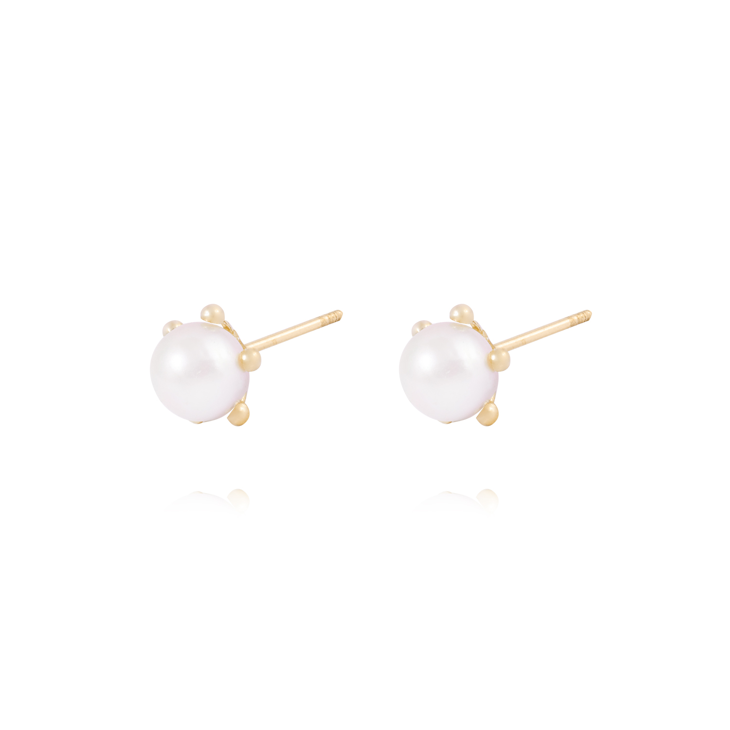 Aros de Oro 18kt PC Perla 6 Grifas 6,0mm 2