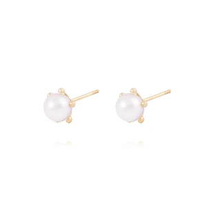 Aros de Oro 18kt PC Perla 6 Grifas 6,0mm