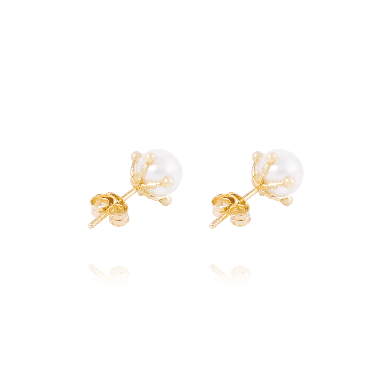 Aros de Oro 18kt PC Perla 6 Grifas 6,0mm 3