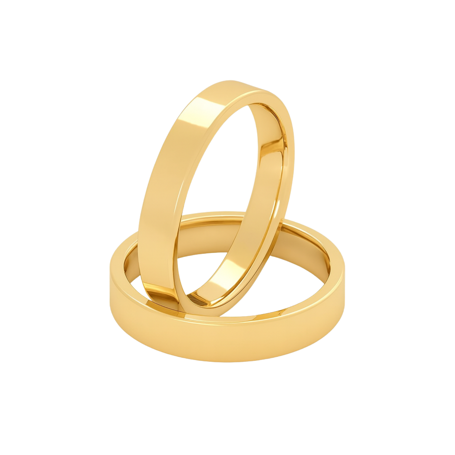 Par Argollas Matrimonio de Oro Amarillo 18kt Tubo Ferrada de 3,5mm 1