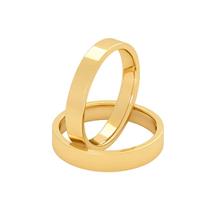 Par Argollas Matrimonio de Oro Amarillo 18kt Tubo Ferrada de 3,5mm