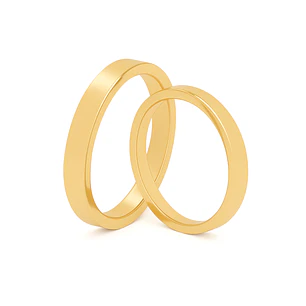 Par Argollas Matrimonio de Oro Amarillo 18kt Tubo Ferrada de 3,5mm