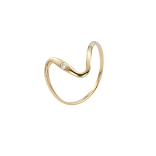 Anillo Oro Miel 18kt Ola Contemporánea