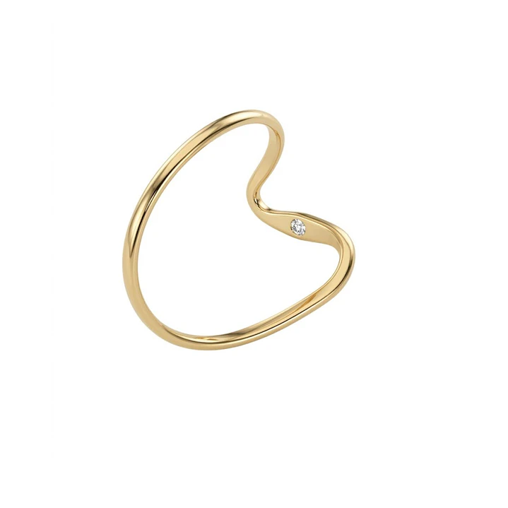 Anillo Oro Miel 18kt Ola Contemporánea 2