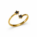 Anillo Oro Amarillo 18kt Zafiros Duo