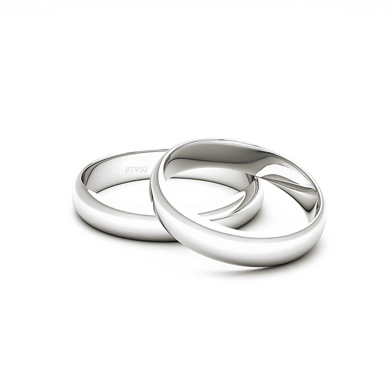 Par Argollas Matrimonio de Platino Venecia de 3,5mm 2