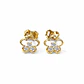 Aros Oro Amarillo 18kt Flor Circonita - Miniatura 1
