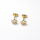 Aros Oro Amarillo 18kt Flor Circonita - Miniatura 3