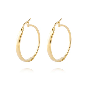 Aros de Oro 14kt Argolla Mitad Tubo 25mm
