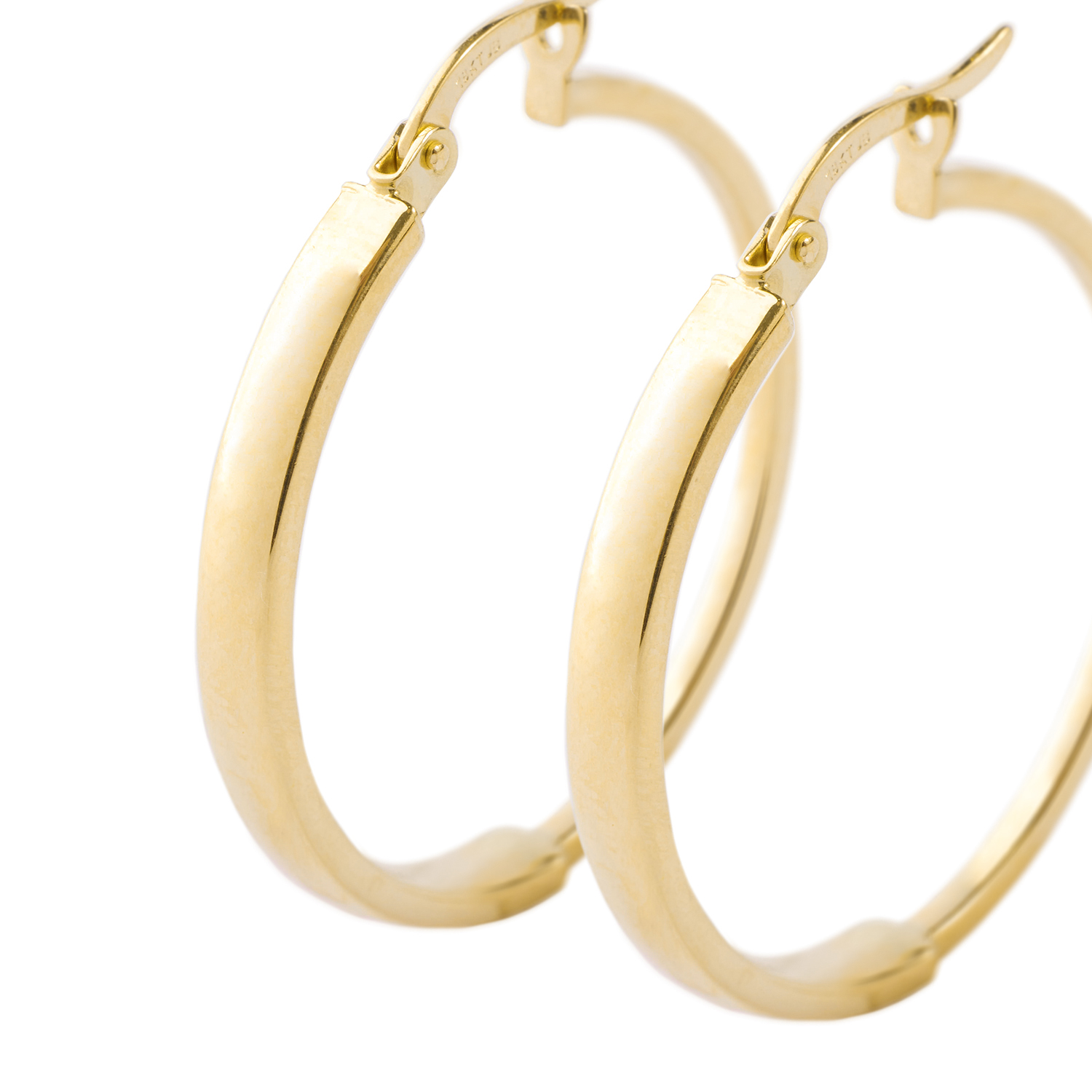 Aros de Oro 14kt Argolla Mitad Tubo 25mm 2