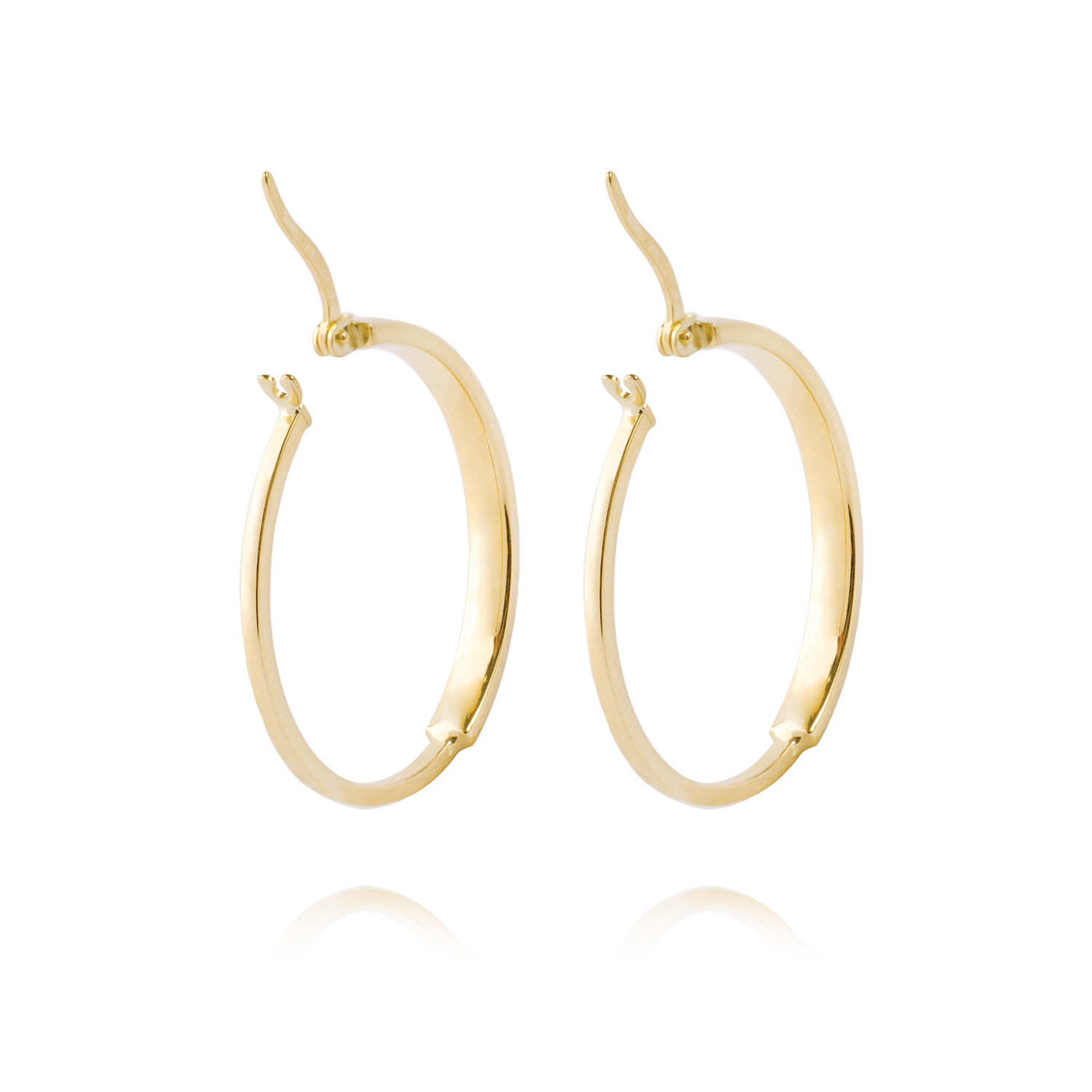 Aros de Oro 14kt Argolla Mitad Tubo 25mm 3