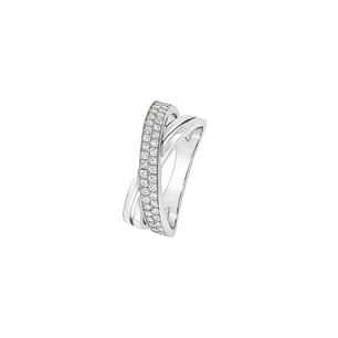 Anillo de Oro Blanco 18kt con Diamantes de 37 Puntos Totales Corte Brillante SI/H - By Danielle Costantini