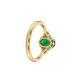 Anillo Oro Miel 18kt Imperial con Esmeraldina y Circonitas - Miniatura 3