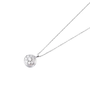 Collar de Oro 18kt con Diamantes de 10 Pts Totales Corte Brillante SI/H