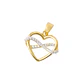 Colgante de Oro 14kt Corazón Circonitas Entrelazados - Miniatura 1