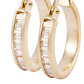 Aros de Oro 18kt Argollas Circon Baguette 19 - Miniatura 2
