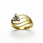 Anillo Oro Amarillo 18kt Flor Bicolor - Miniatura 2