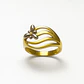 Anillo Oro Amarillo 18kt Flor Bicolor - Miniatura 3