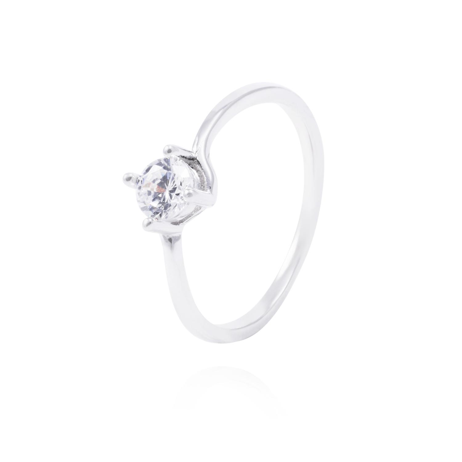 Anillo Plata Esterlina Solitario Cuatro Grifas y Circonita 1
